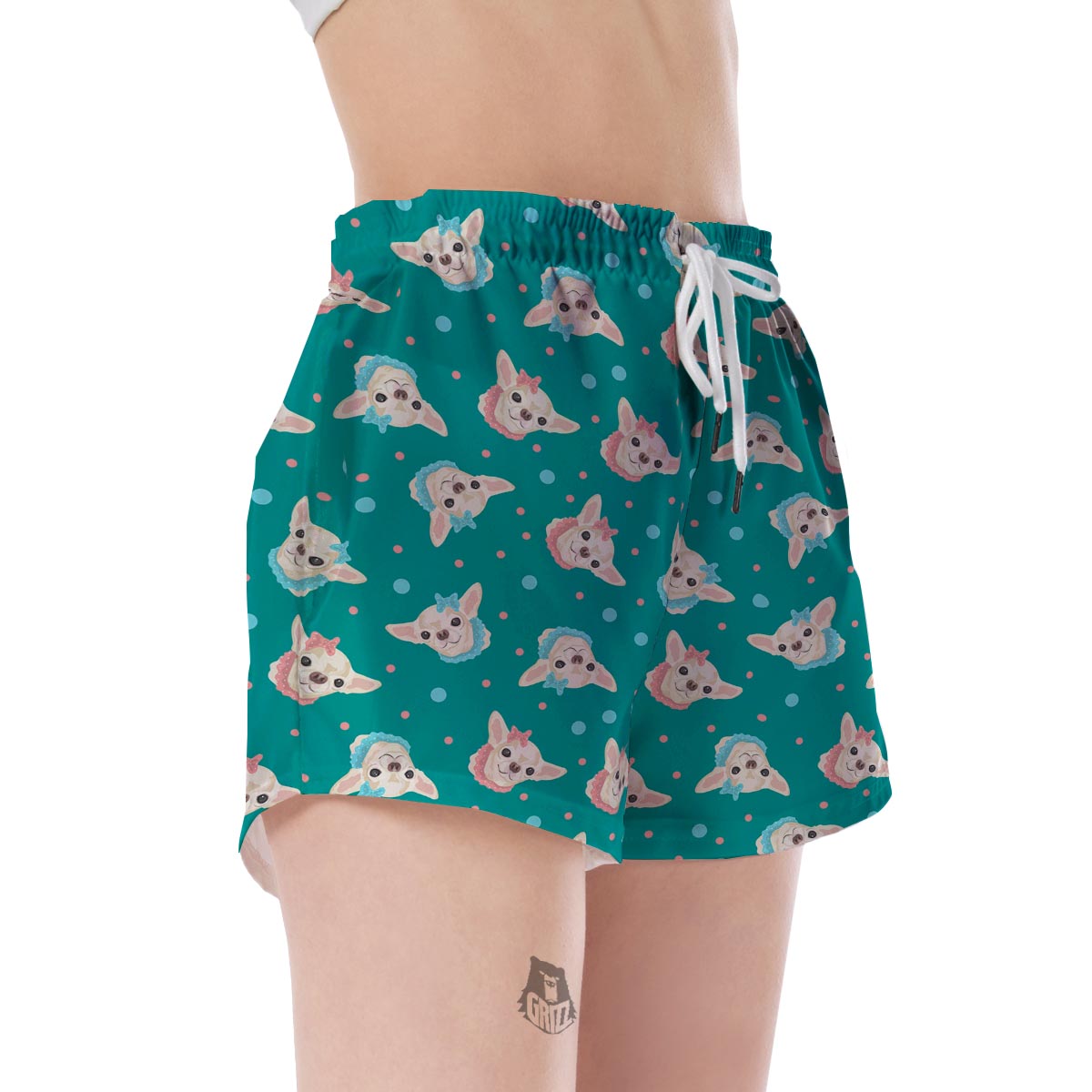 Chihuahua Dot Pattern Print Women's Shorts-grizzshop