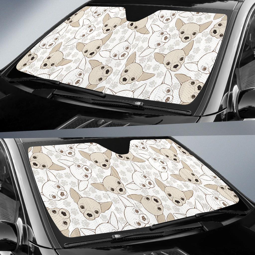 Chihuahua Pattern Print Car Sun Shade-grizzshop