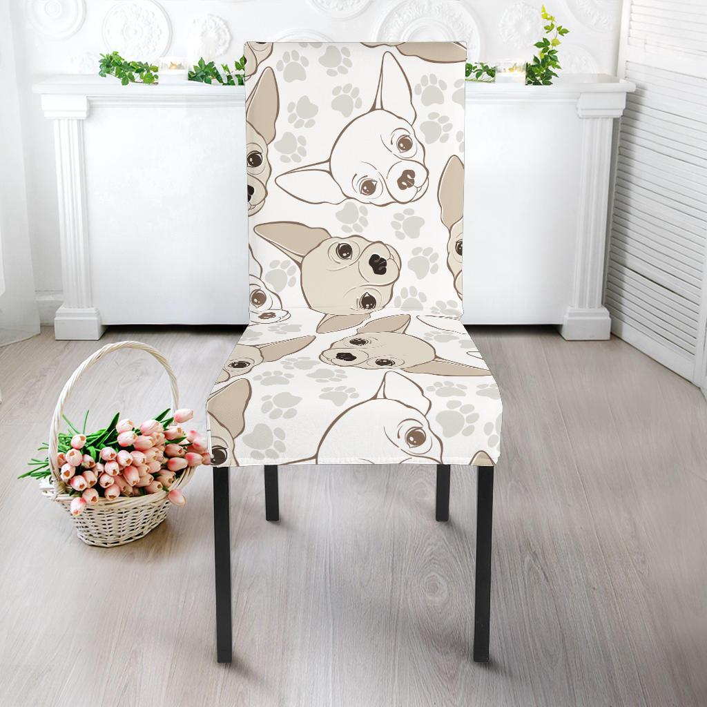 Chihuahua Pattern Print Chair Cover-grizzshop