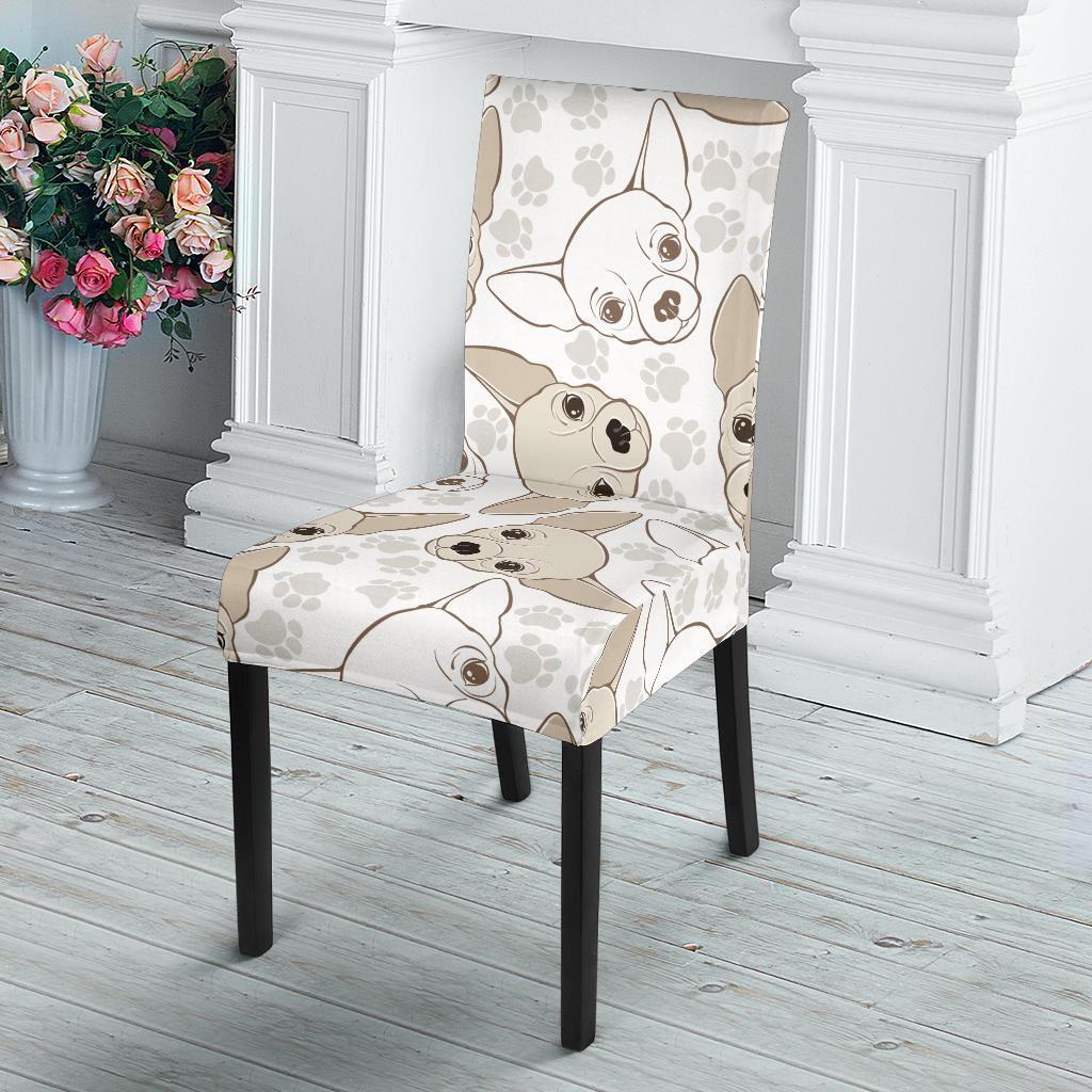 Chihuahua Pattern Print Chair Cover-grizzshop