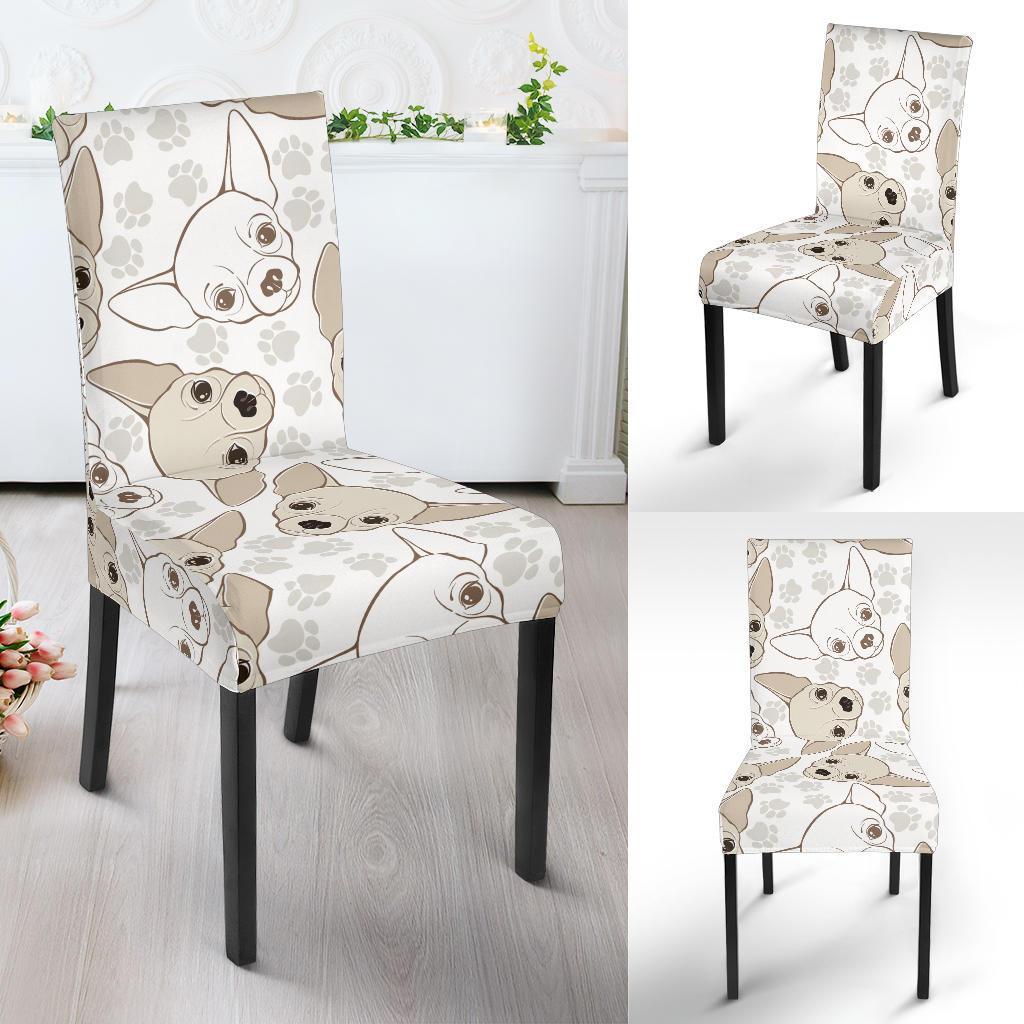 Chihuahua Pattern Print Chair Cover-grizzshop