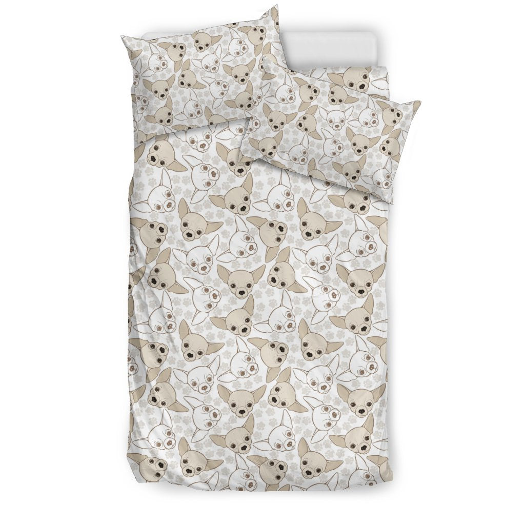 Chihuahua Pattern Print Duvet Cover Bedding Set-grizzshop