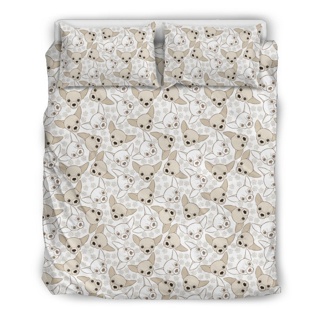 Chihuahua Pattern Print Duvet Cover Bedding Set-grizzshop