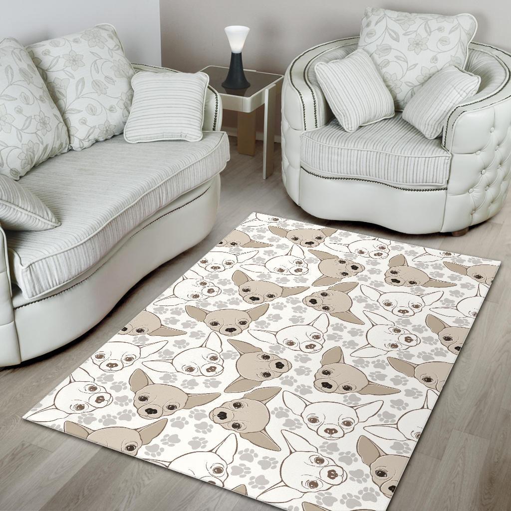 Chihuahua Pattern Print Floor Mat-grizzshop