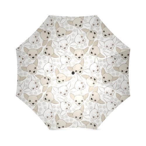 Chihuahua Pattern Print Foldable Umbrella-grizzshop