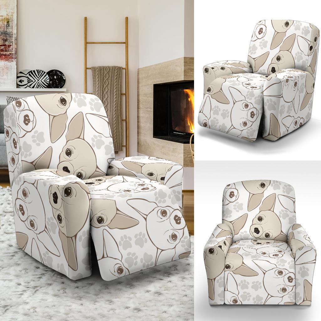 Chihuahua Pattern Print Recliner Cover-grizzshop