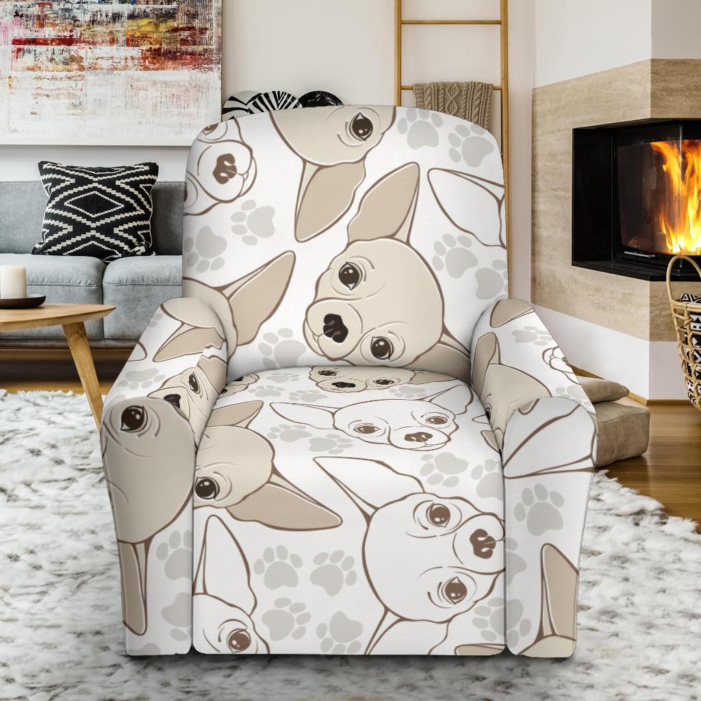 Chihuahua Pattern Print Recliner Cover-grizzshop