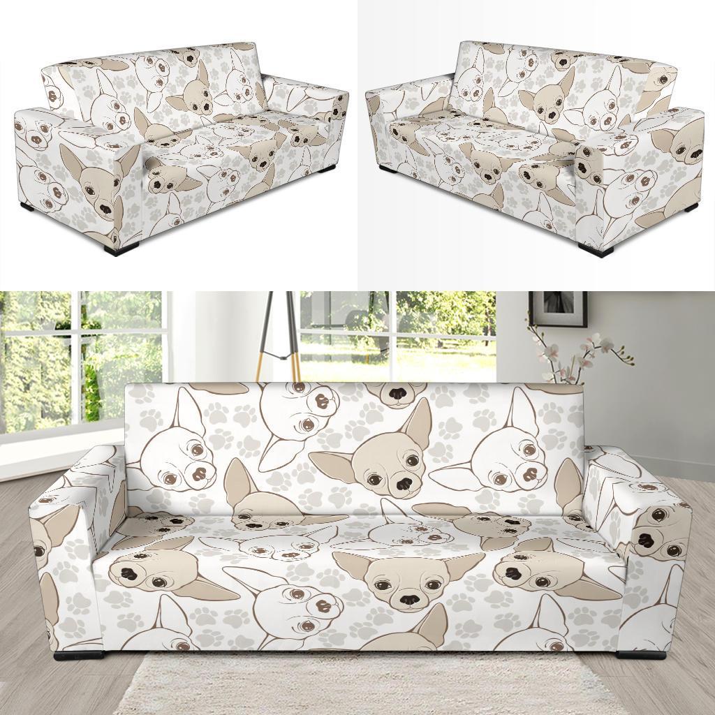 Chihuahua Pattern Print Sofa Covers-grizzshop