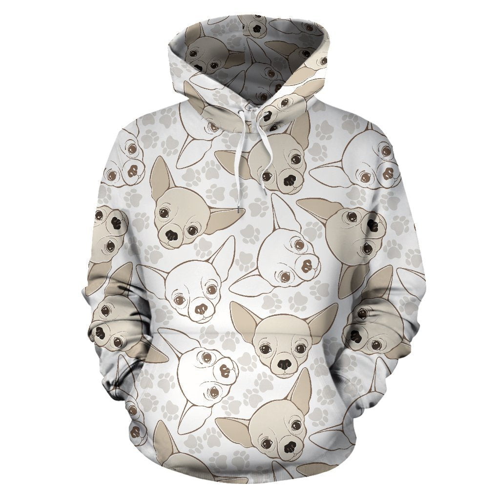 Chihuahua Pattern Print Women Men Pullover Hoodie-grizzshop