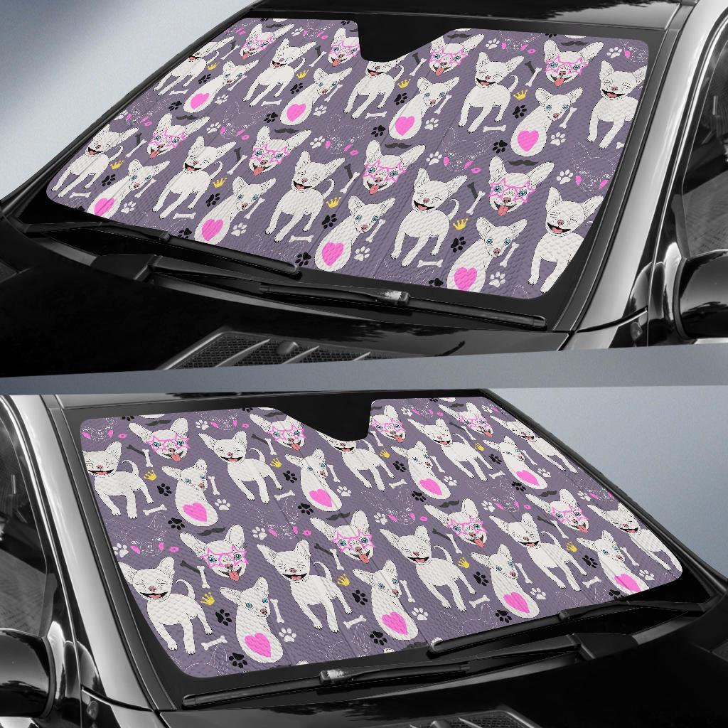 Chihuahua Print Pattern Car Sun Shade-grizzshop