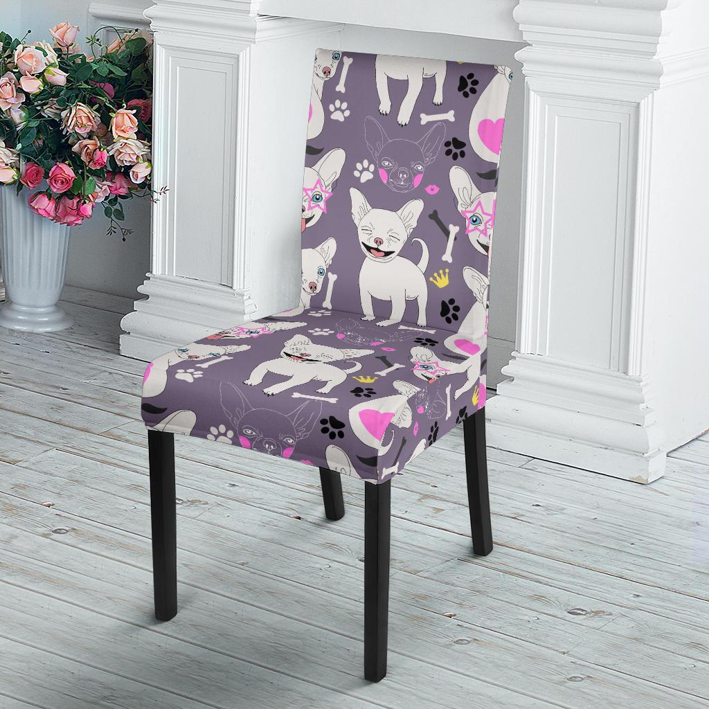 Chihuahua Print Pattern Chair Cover-grizzshop