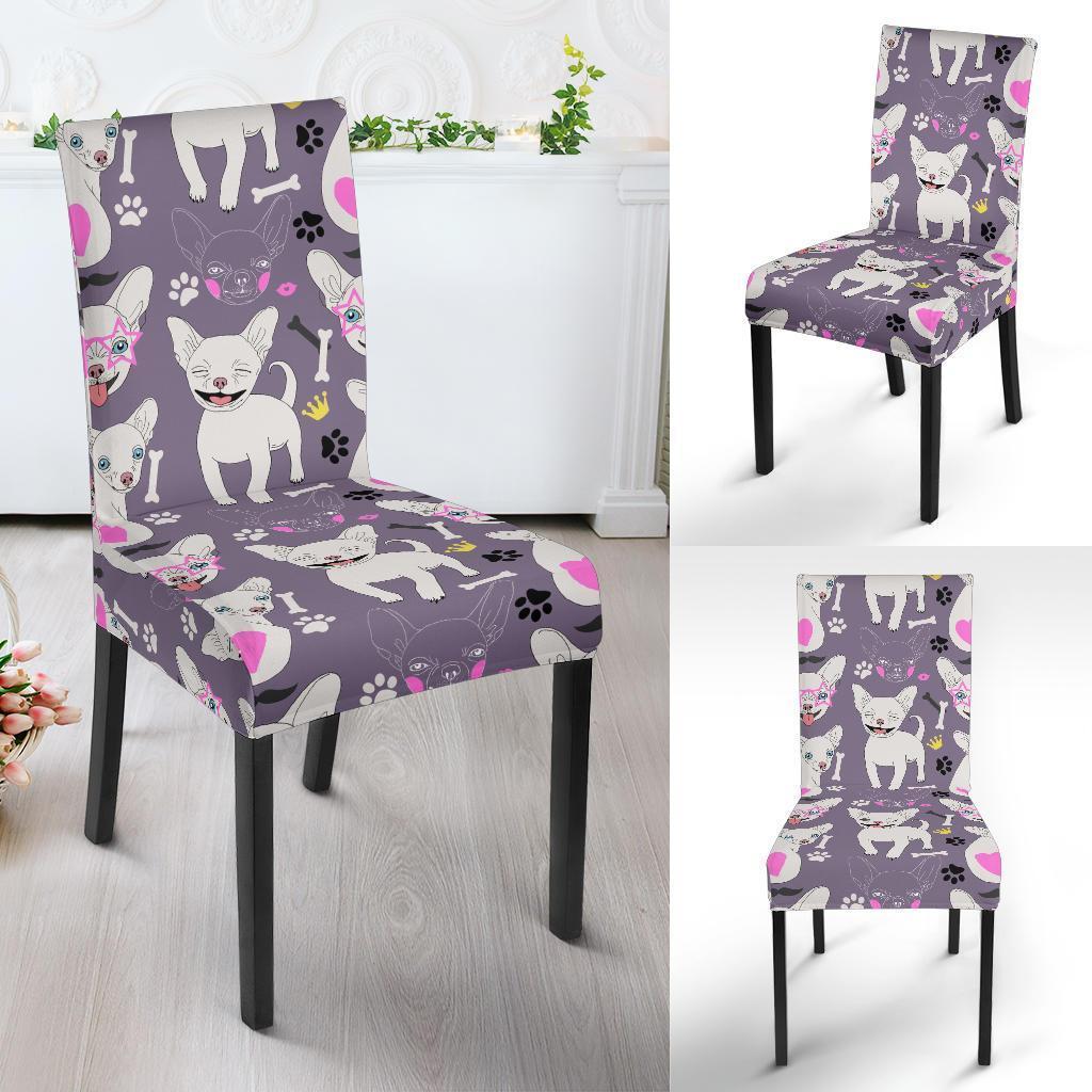 Chihuahua Print Pattern Chair Cover-grizzshop