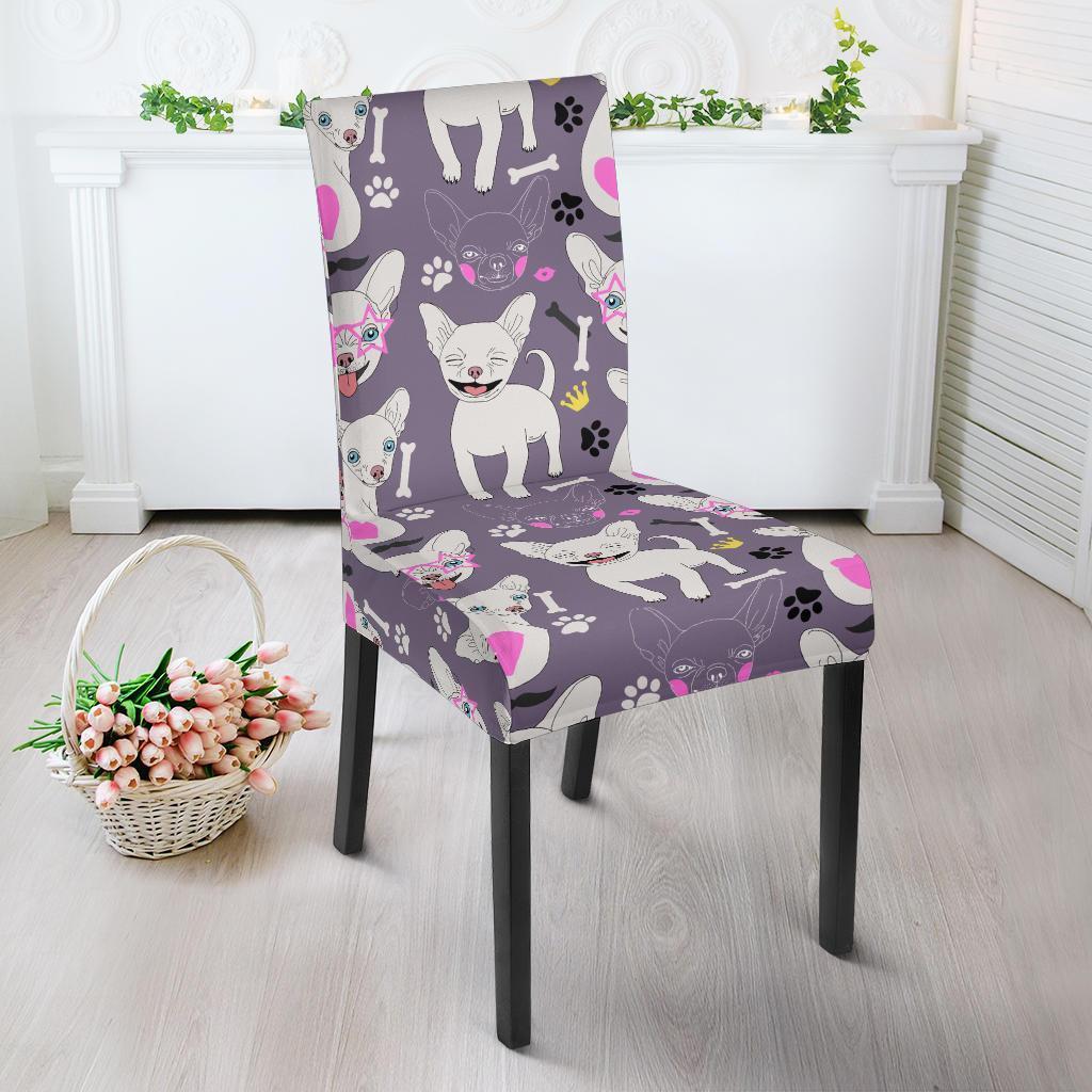 Chihuahua Print Pattern Chair Cover-grizzshop