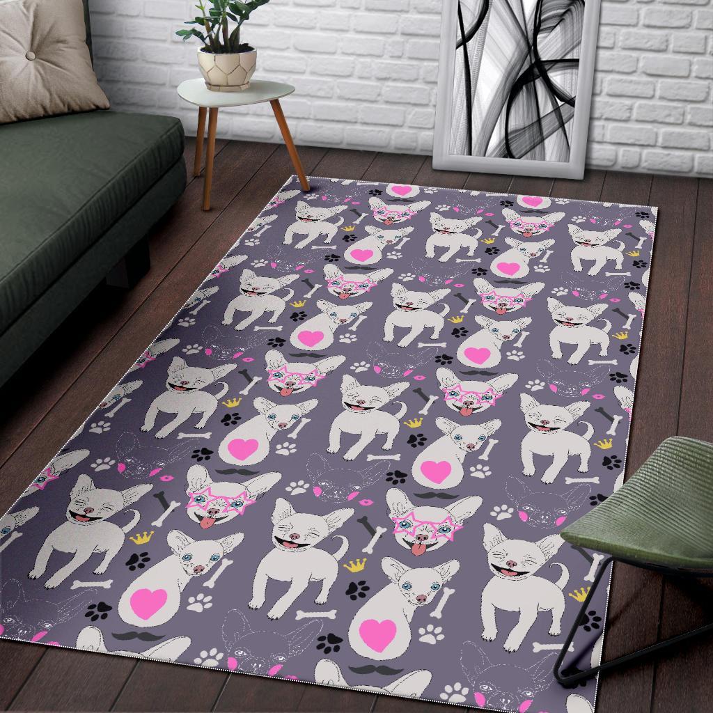 Chihuahua Print Pattern Floor Mat-grizzshop