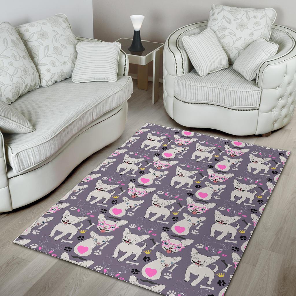 Chihuahua Print Pattern Floor Mat-grizzshop