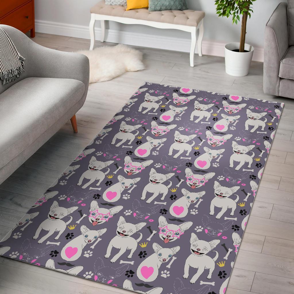 Chihuahua Print Pattern Floor Mat-grizzshop