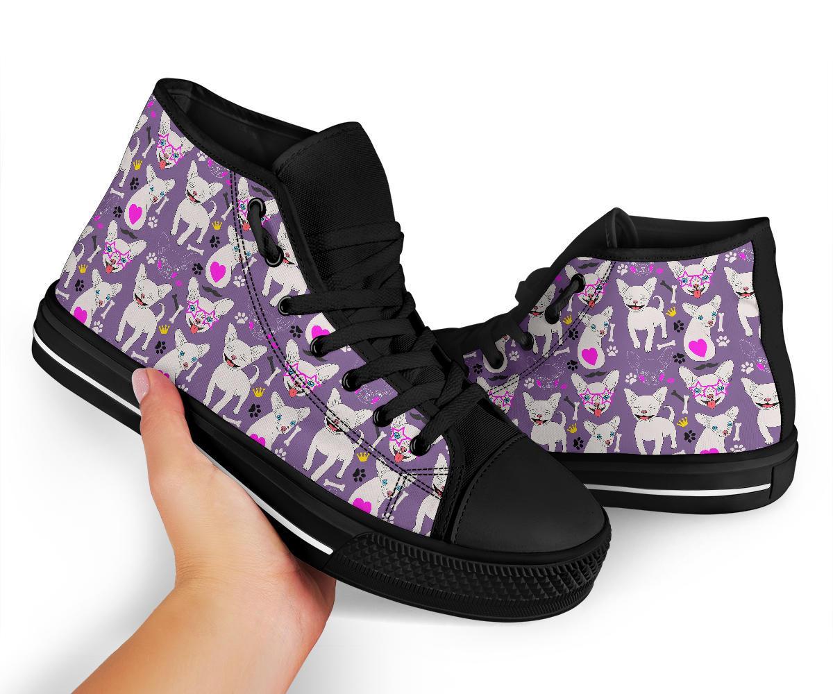 Chihuahua Print Pattern Men Women's High Top Shoes-grizzshop