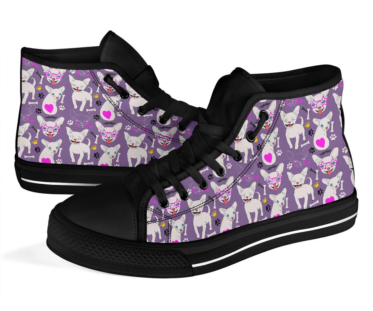 Chihuahua Print Pattern Men Women's High Top Shoes-grizzshop