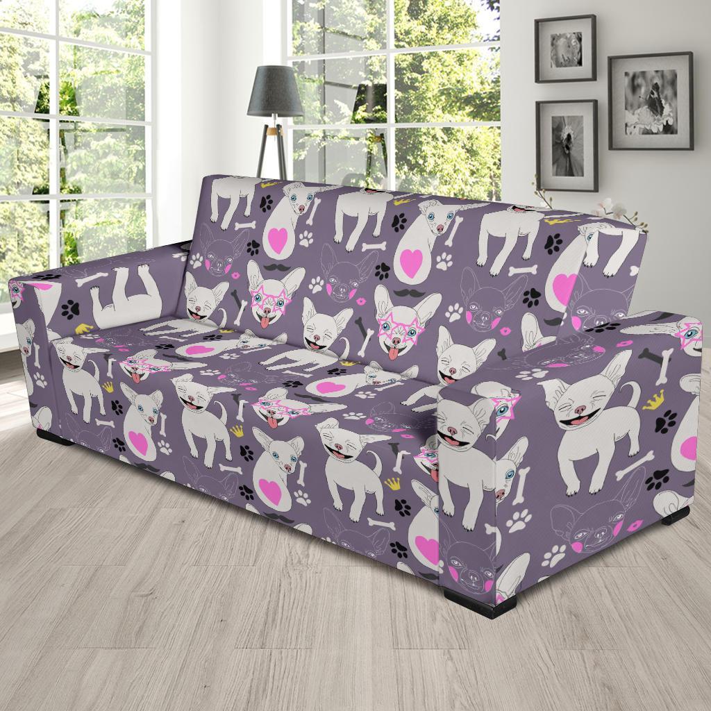 Chihuahua Print Pattern Sofa Covers-grizzshop