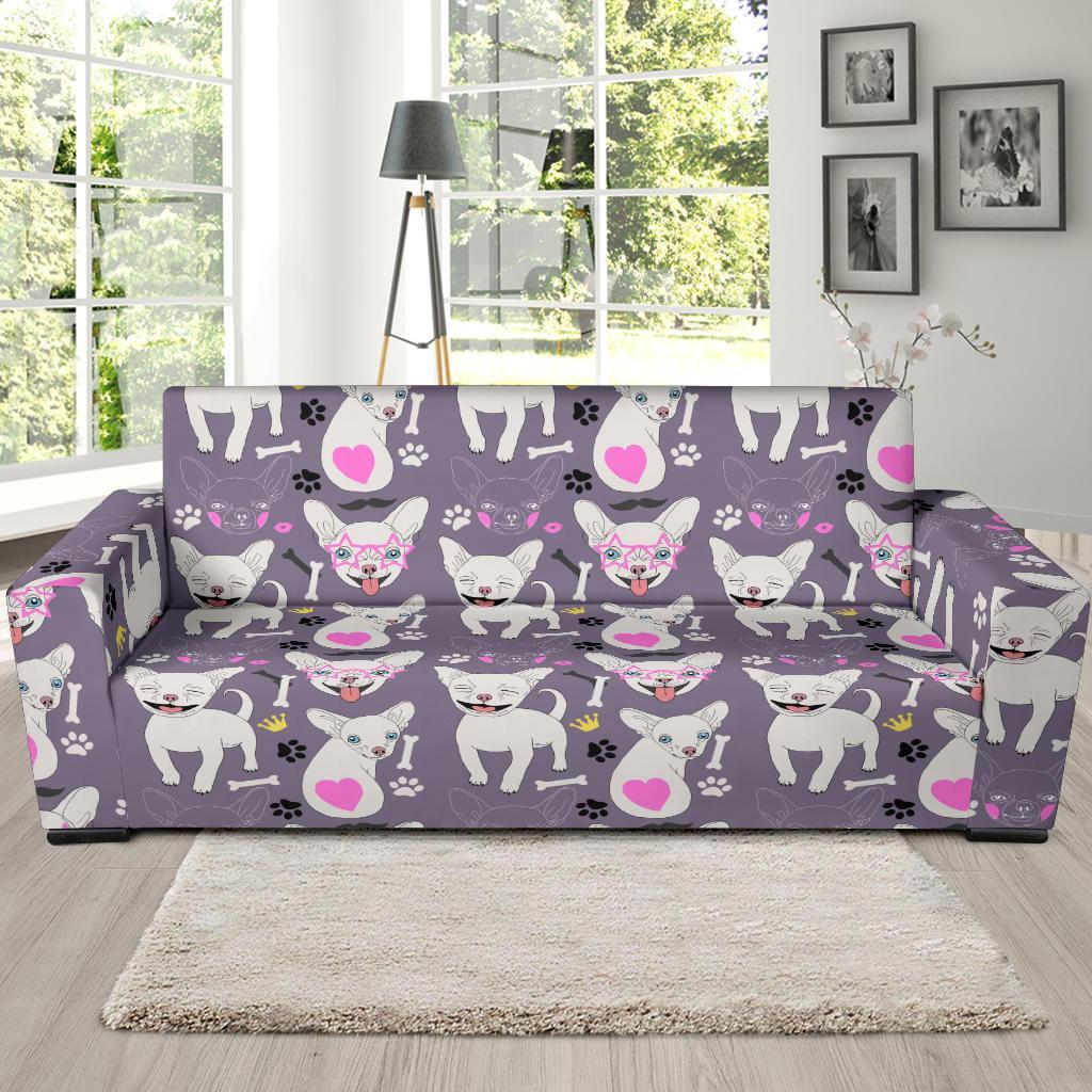 Chihuahua Print Pattern Sofa Covers-grizzshop