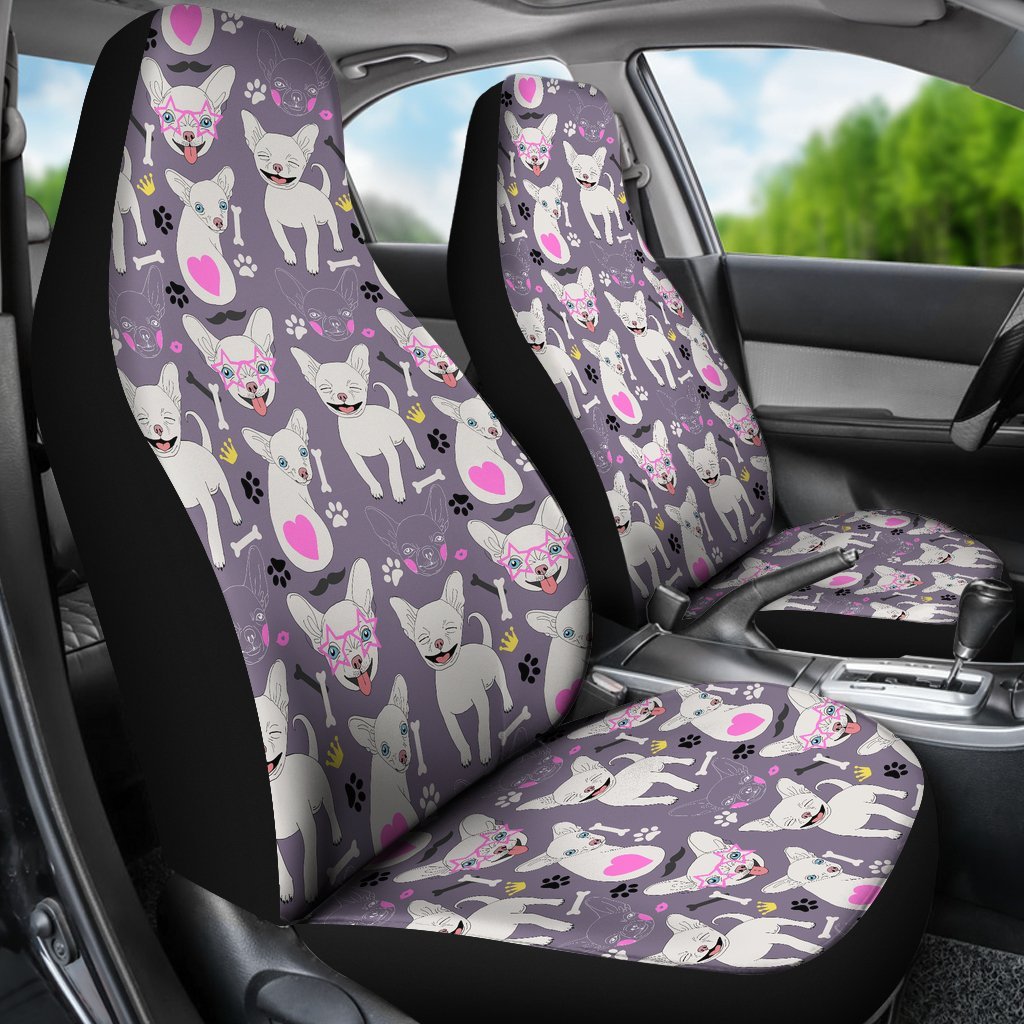 Chihuahua Print Pattern Universal Fit Car Seat Cover-grizzshop