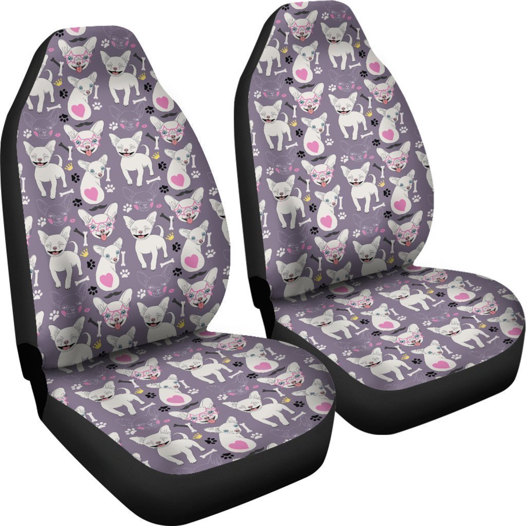 Chihuahua Print Pattern Universal Fit Car Seat Cover-grizzshop