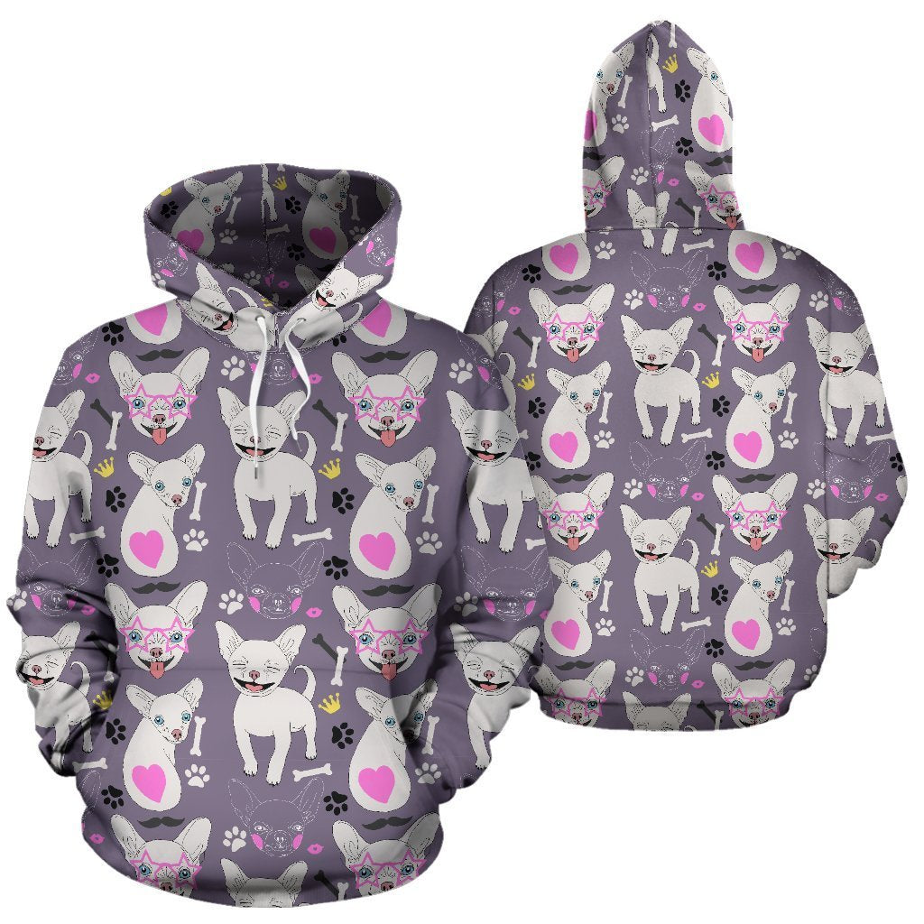 Chihuahua Print Pattern Women Men Pullover Hoodie-grizzshop