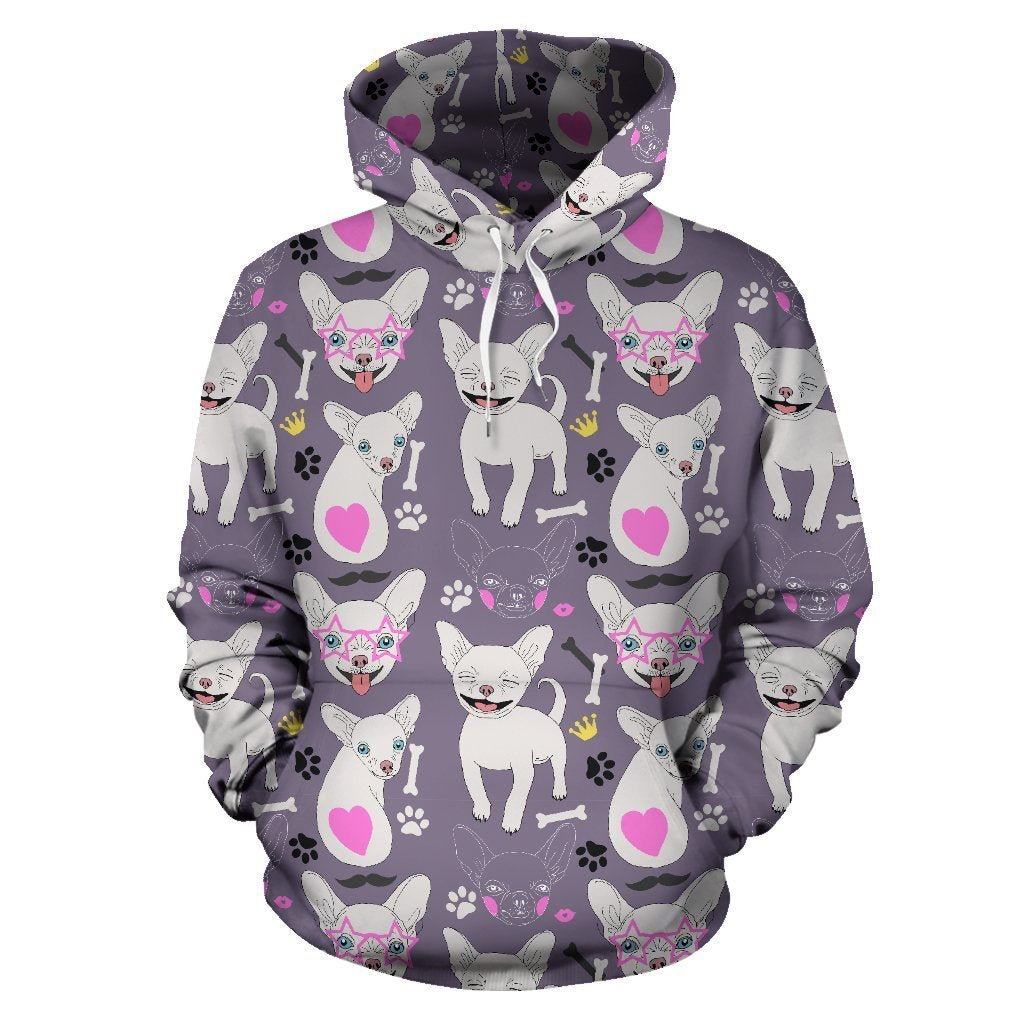 Chihuahua Print Pattern Women Men Pullover Hoodie-grizzshop