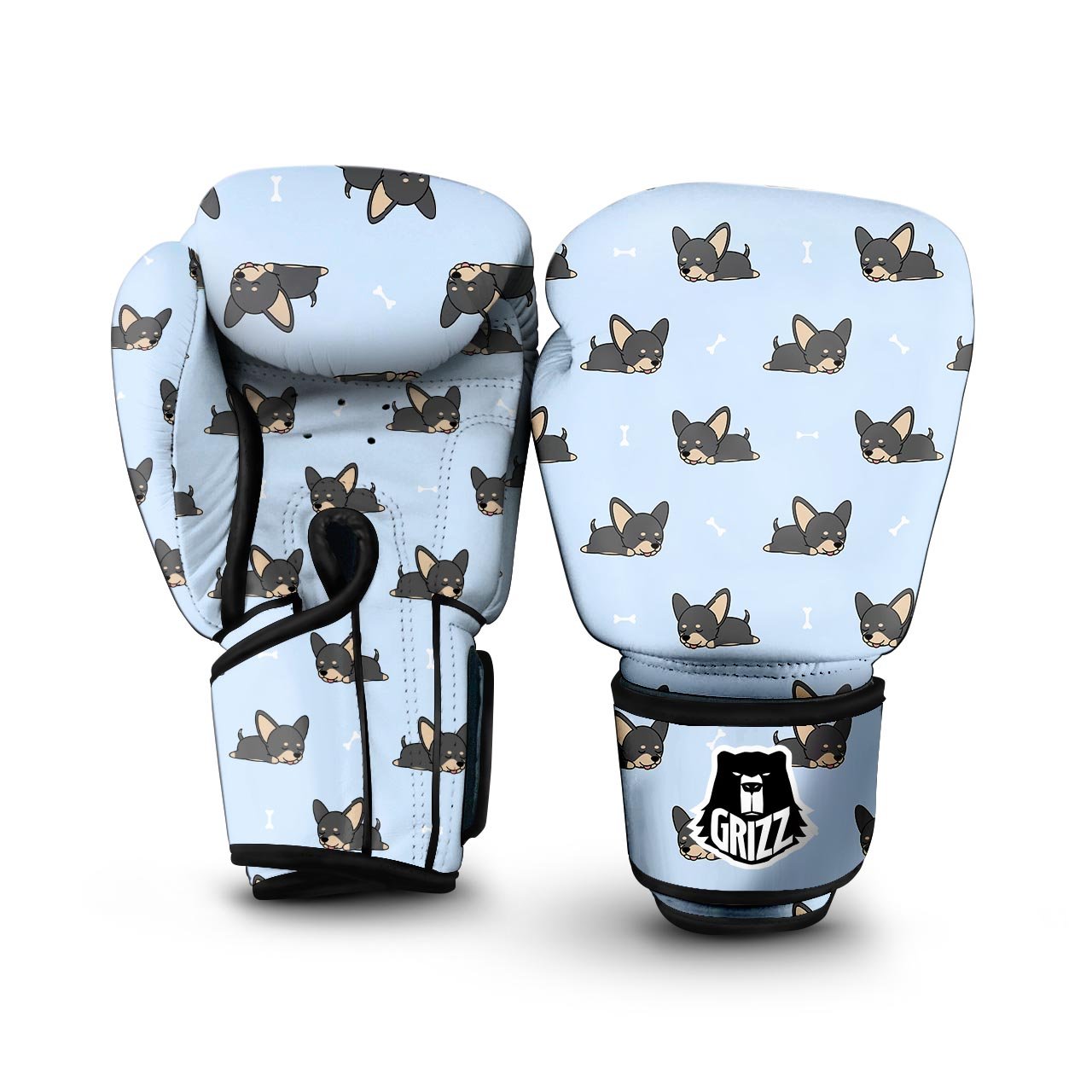 Chihuahua Sleeping Print Pattern Boxing Gloves-grizzshop