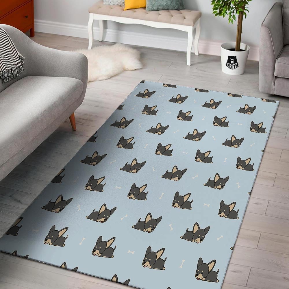 Chihuahua Sleeping Print Pattern Floor Mat-grizzshop