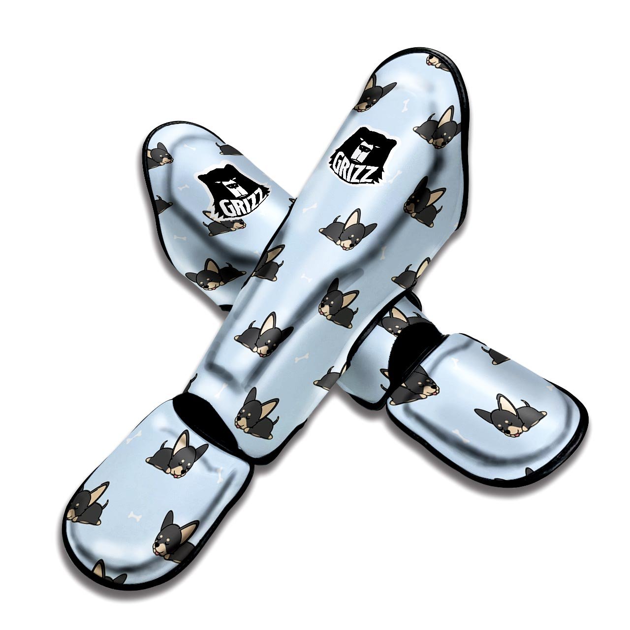 Chihuahua Sleeping Print Pattern Muay Thai Shin Guards-grizzshop