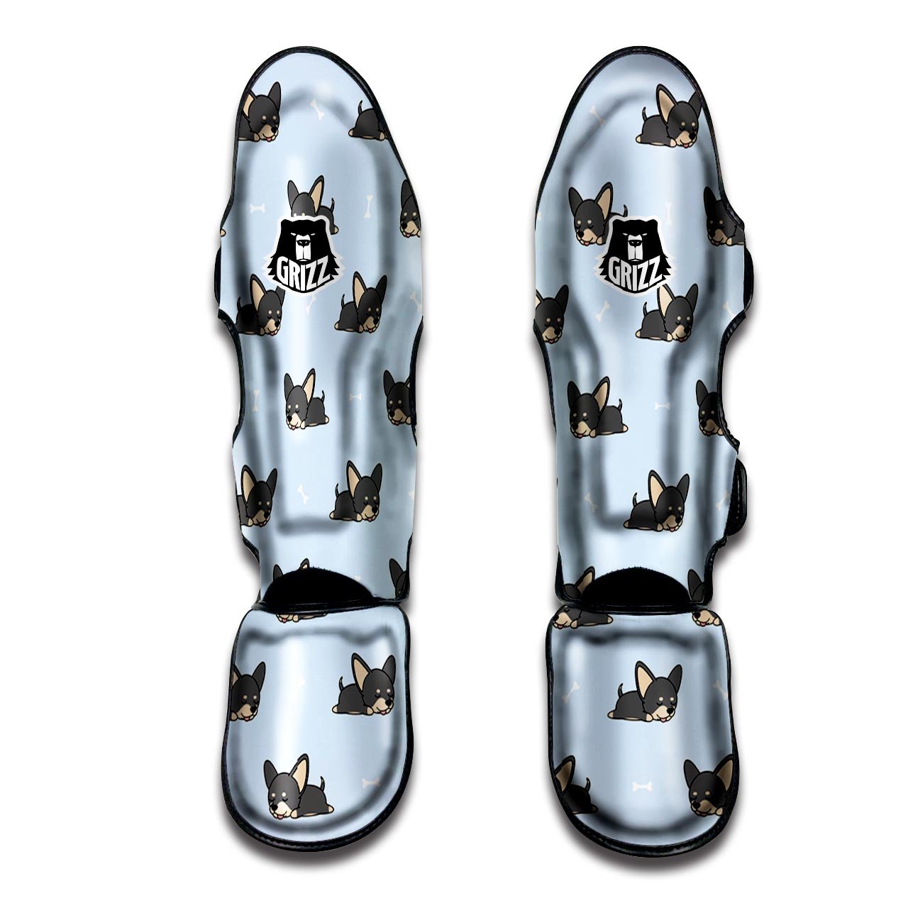 Chihuahua Sleeping Print Pattern Muay Thai Shin Guards-grizzshop