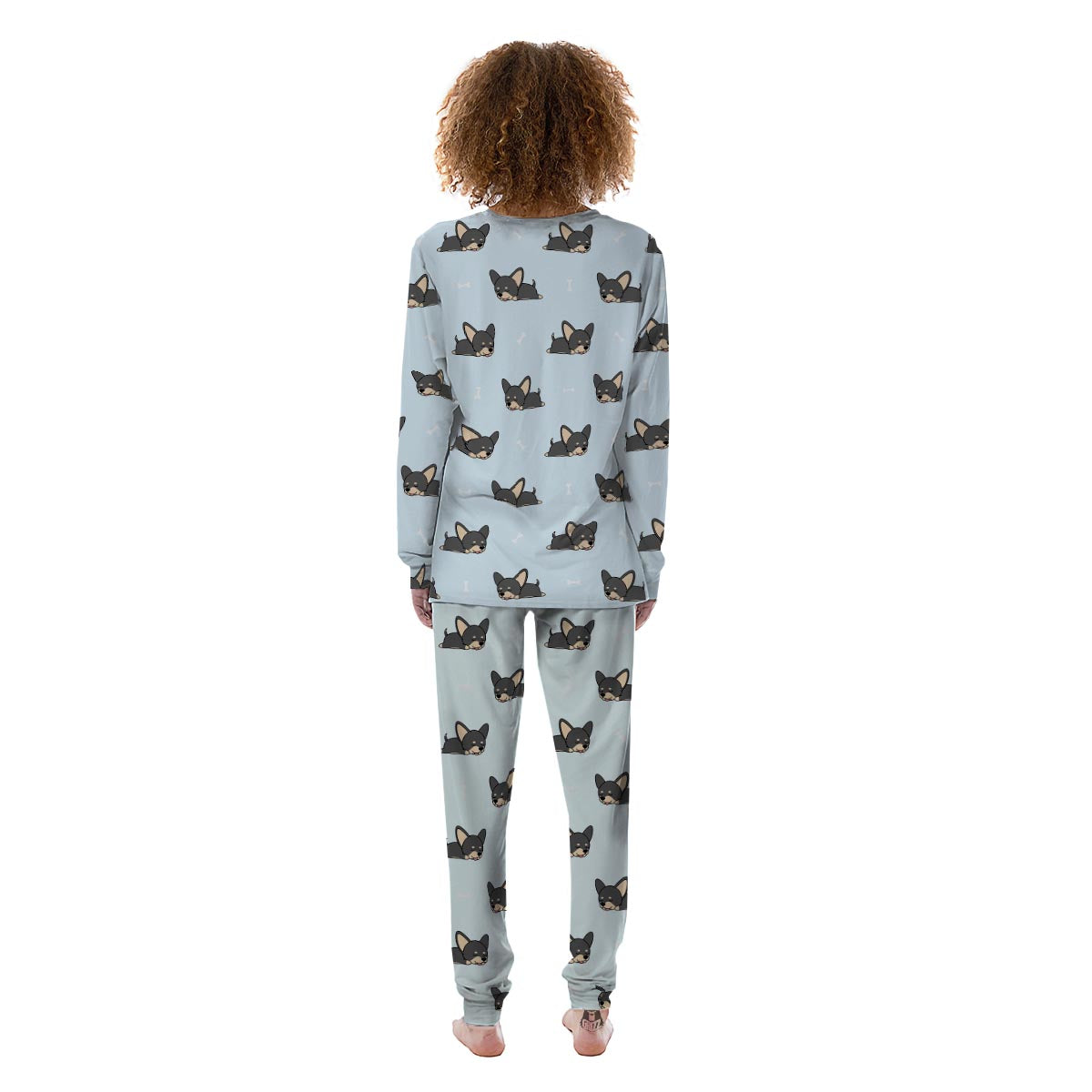 Chihuahua Sleeping Print Pattern Women's Pajamas-grizzshop