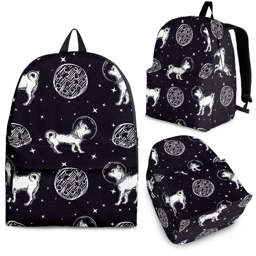 Chihuahua Space Pattern Print Backpack-grizzshop