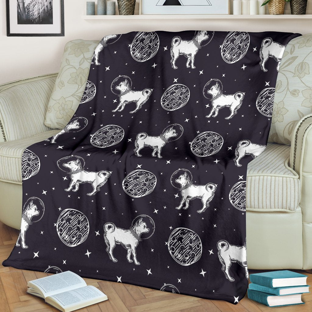 Chihuahua Space Pattern Print Blanket-grizzshop