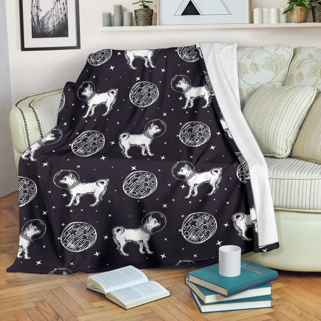 Chihuahua Space Pattern Print Blanket-grizzshop