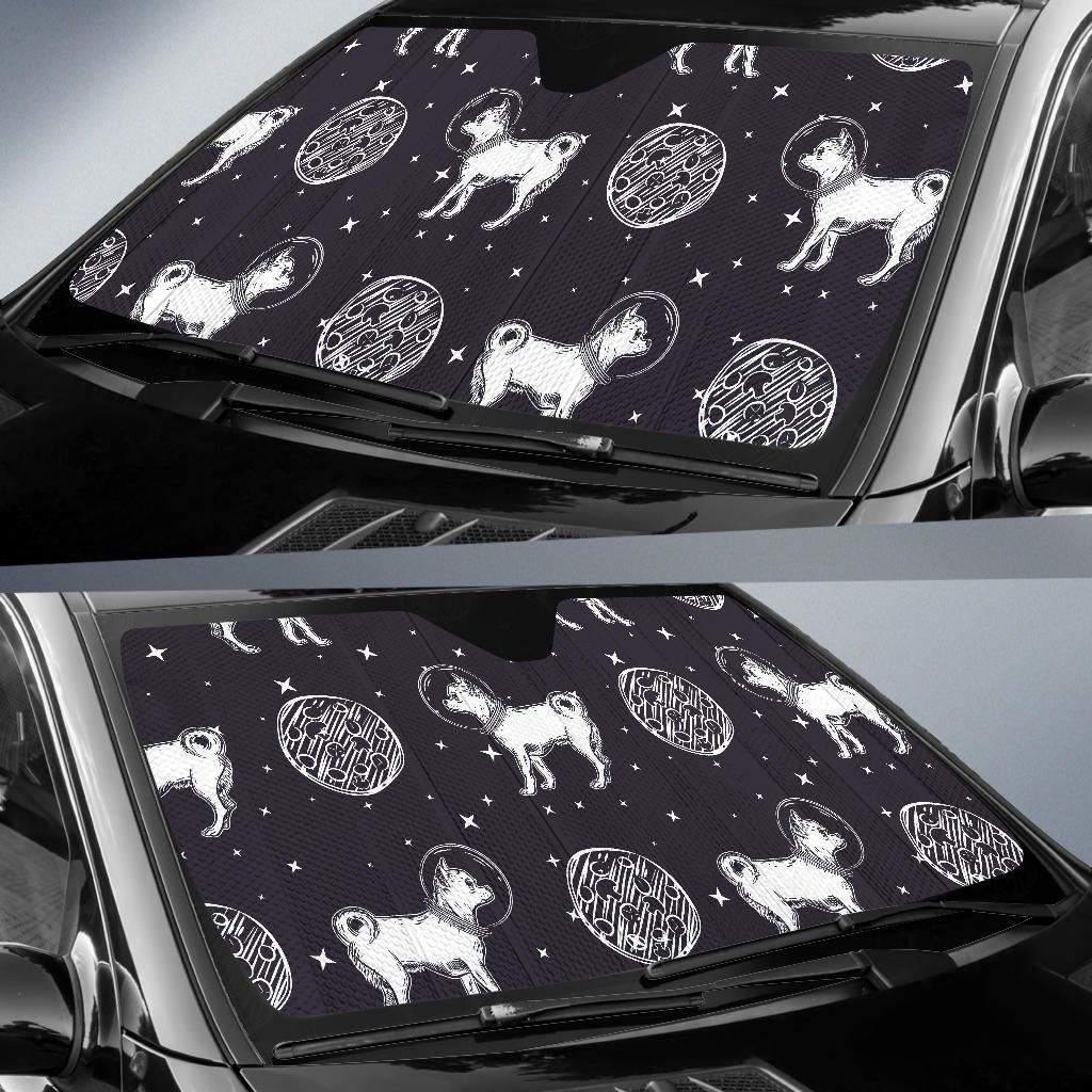 Chihuahua Space Pattern Print Car Sun Shade-grizzshop
