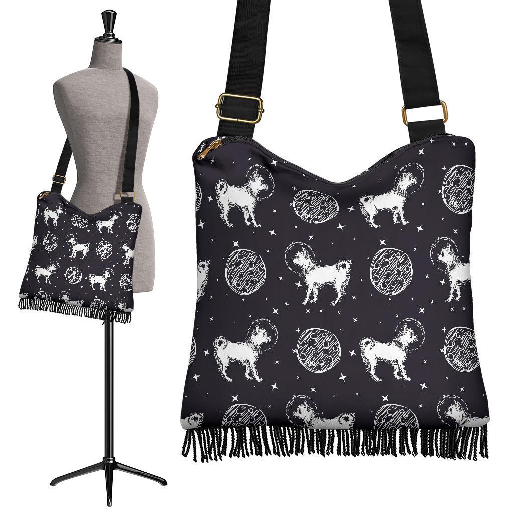 Chihuahua Space Pattern Print Crossbody Bags-grizzshop