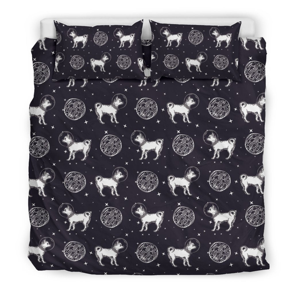 Chihuahua Space Pattern Print Duvet Cover Bedding Set-grizzshop