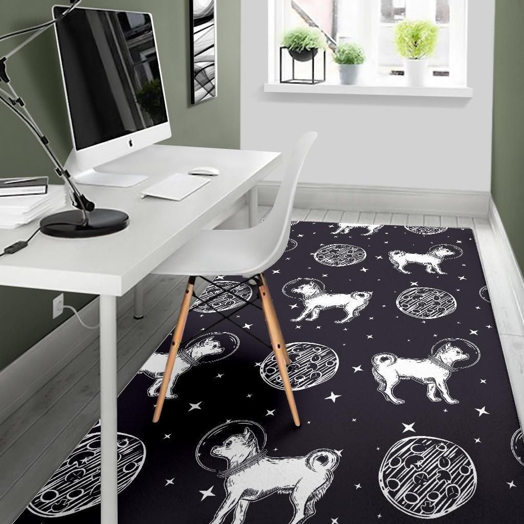 Chihuahua Space Pattern Print Floor Mat-grizzshop