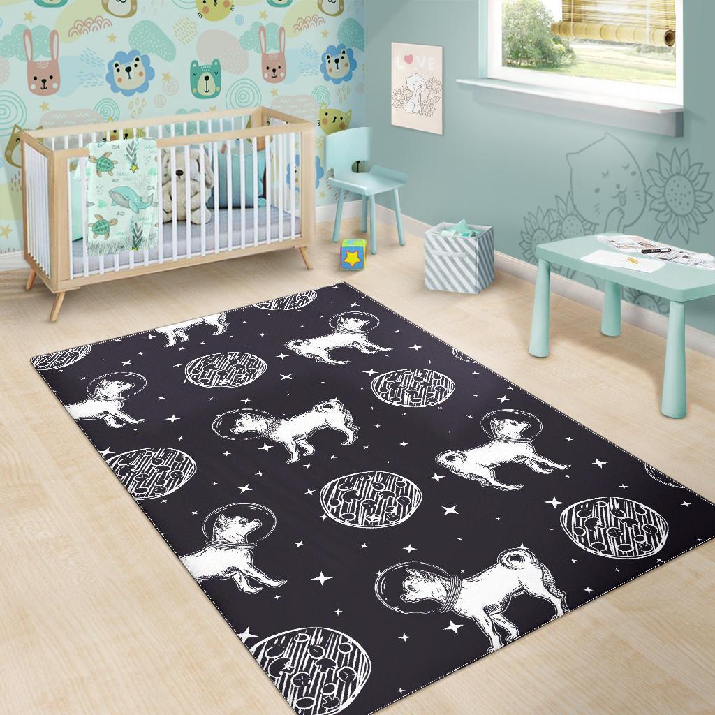 Chihuahua Space Pattern Print Floor Mat-grizzshop