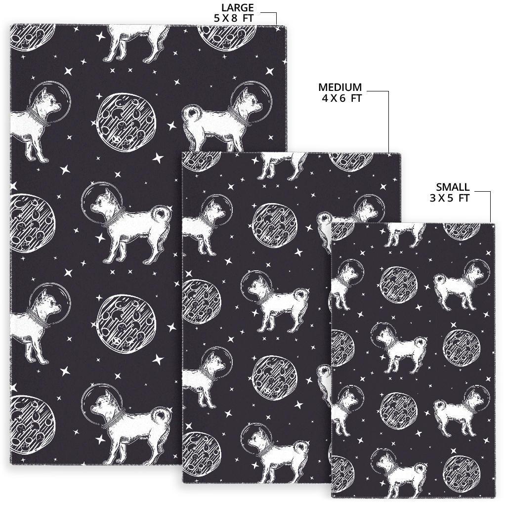 Chihuahua Space Pattern Print Floor Mat-grizzshop