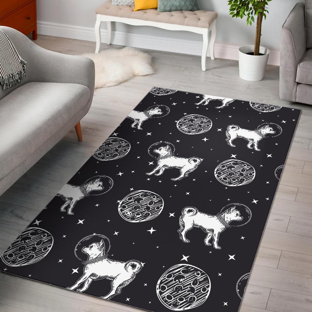 Chihuahua Space Pattern Print Floor Mat-grizzshop