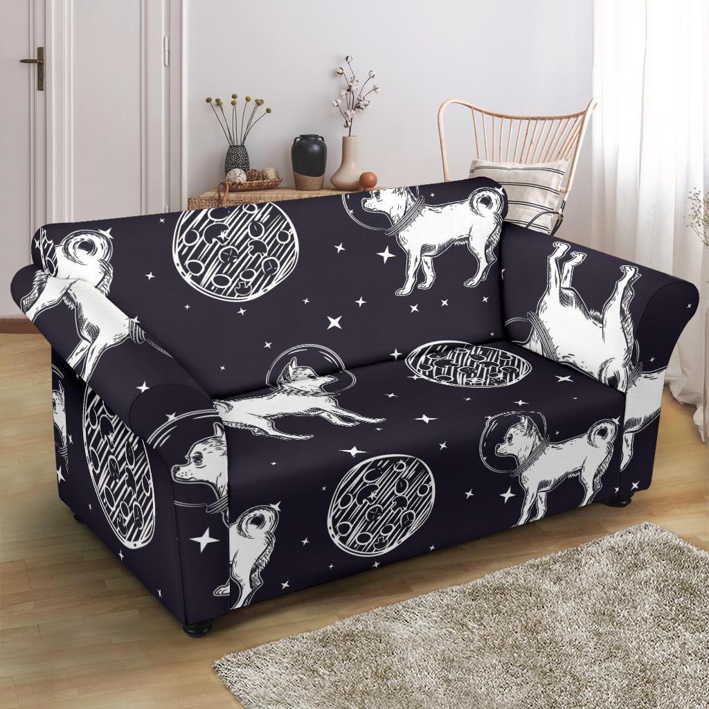 Chihuahua Space Pattern Print Loveseat Cover-grizzshop