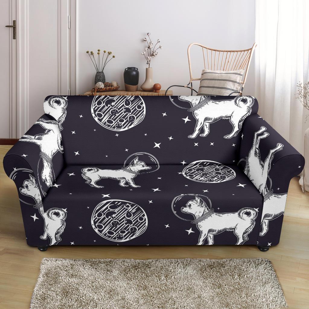 Chihuahua Space Pattern Print Loveseat Cover-grizzshop