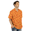 Chili Pepper And Orange Print Pattern Men's Hawaiian Shirt-grizzshop