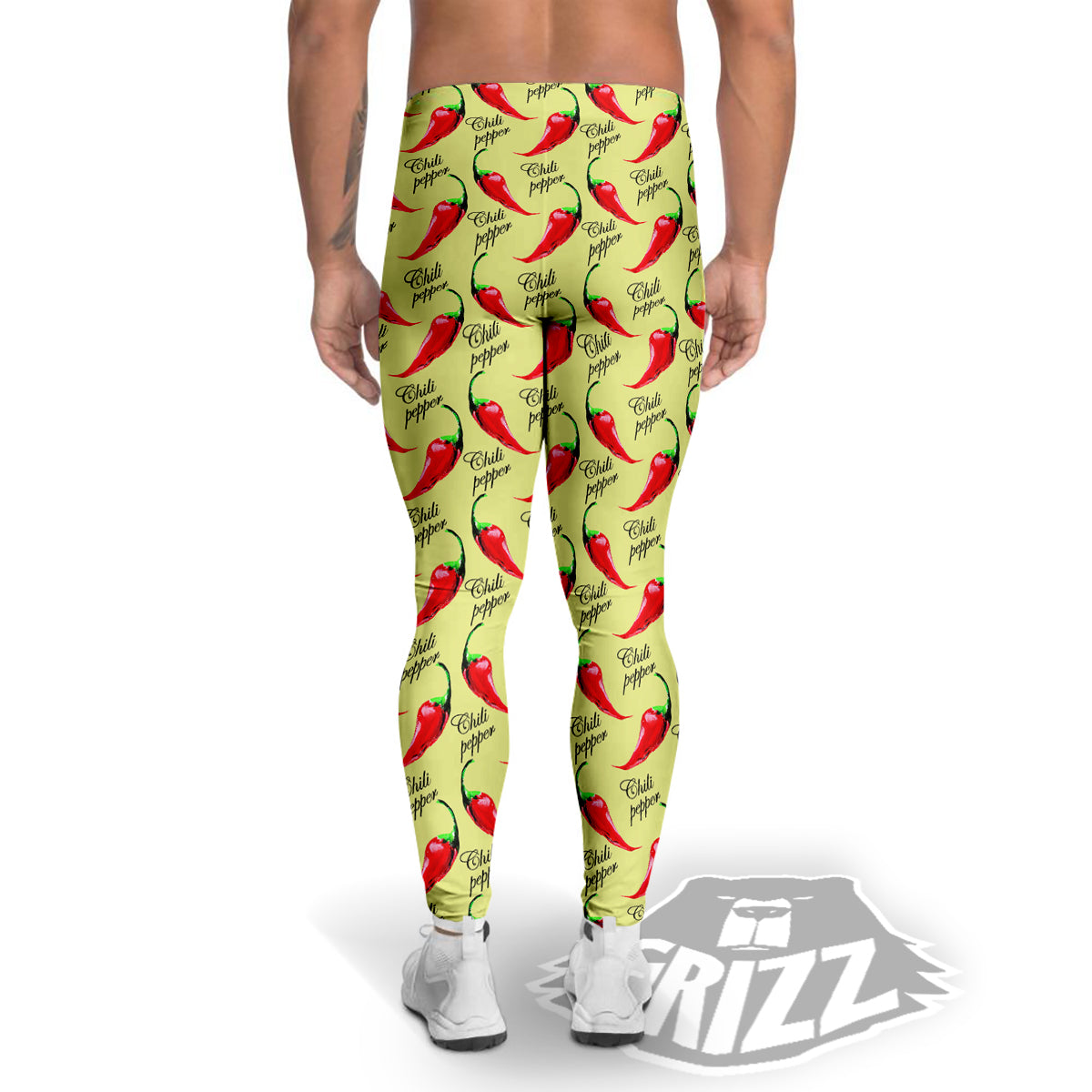 Chili Pepper Vintage Print Pattern Men's Leggings-grizzshop