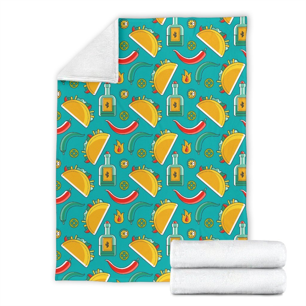 Chilli Taco Pattern Print Blanket-grizzshop