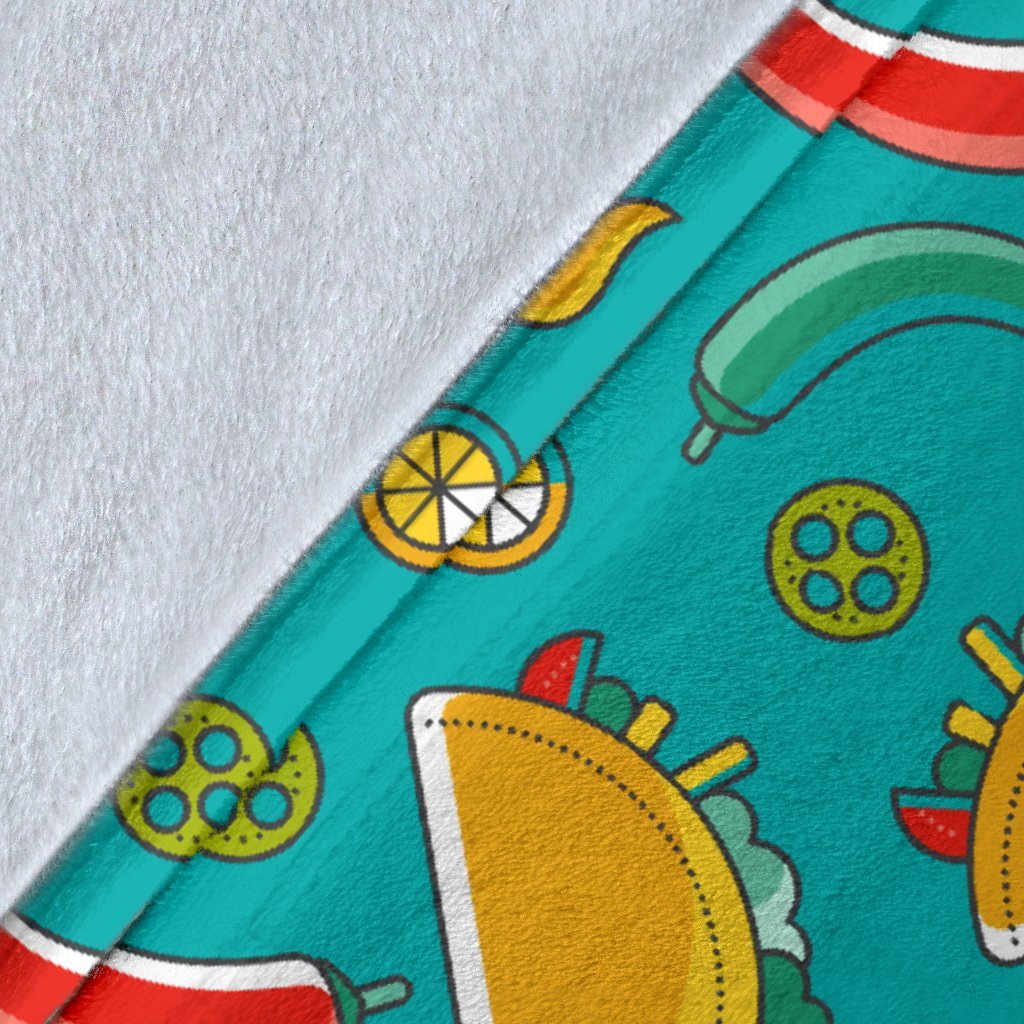 Chilli Taco Pattern Print Blanket-grizzshop