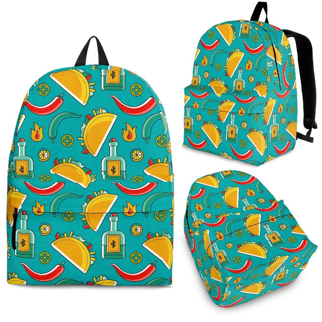 Chilli Taco Pattern Print Premium Backpack-grizzshop